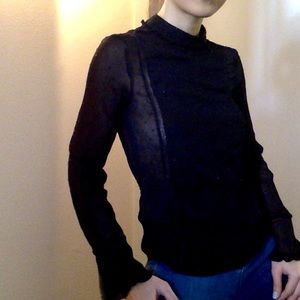 Black Victorian inspired chiffon blouse